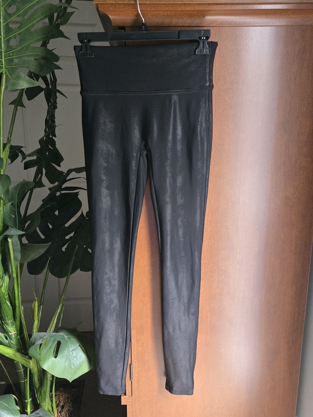 SPANX Black Faux-Leather Leggings
